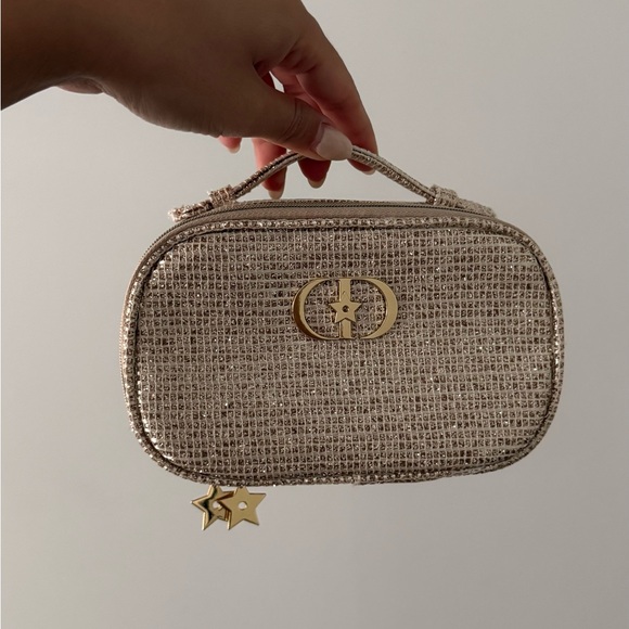 Dior Handbags - Dior Gold Textured Cosmetic Bag